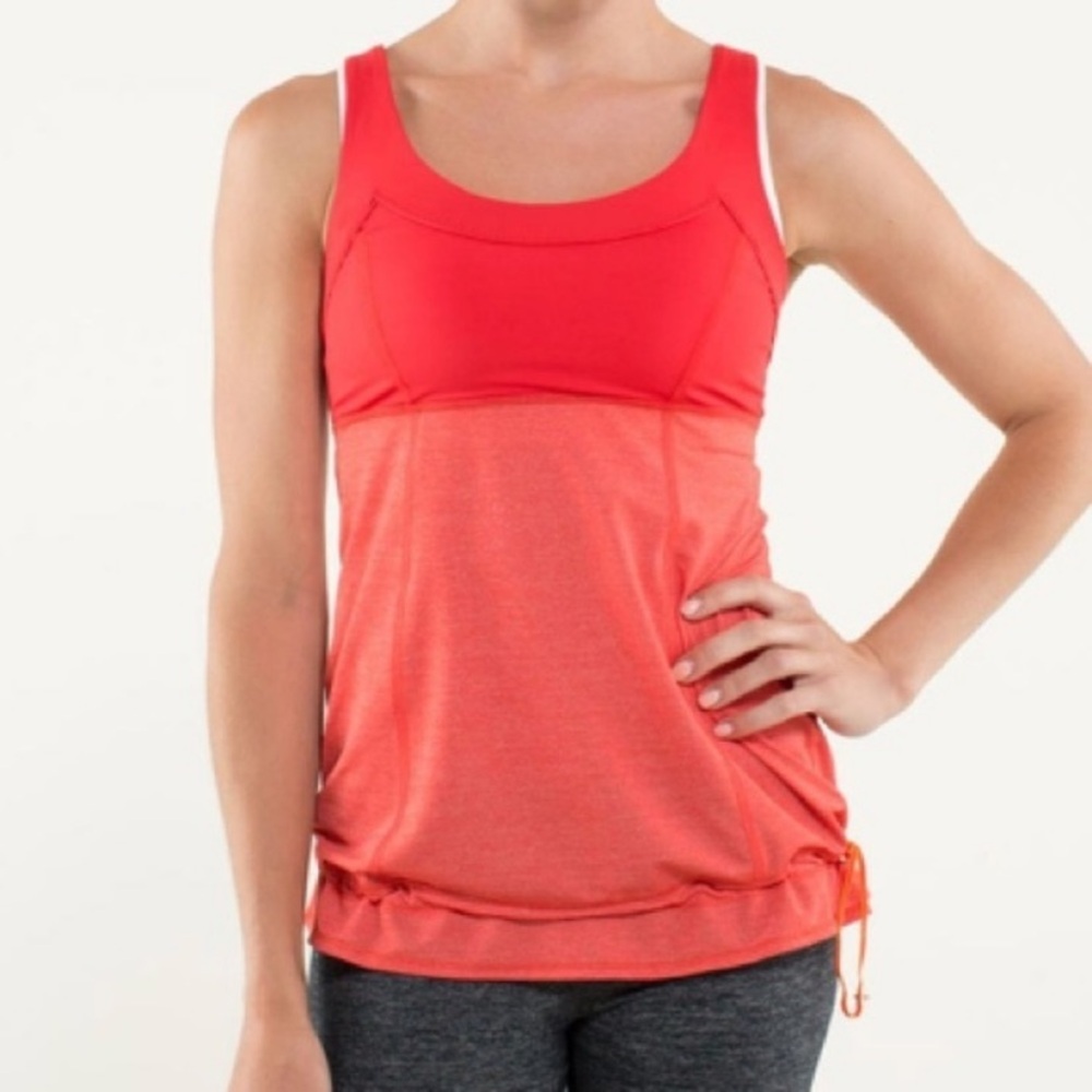 Lululemon Run Ta Ta Topper Tank in Love Red Orange Sz 4